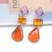 Exaggerated Geometric Metal Inlay Resin Women's Drop Earrings main image 6