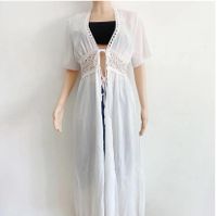 Women's Simple Style Solid Color Ribbon Lace Cover Ups main image 5
