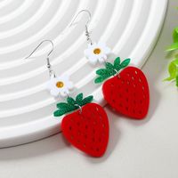 Vacances Sucré Fleur Fraise Arylique Alliage Femmes Boucles D'oreilles main image 6