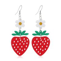 Vacation Sweet Flower Strawberry Arylic Alloy Women's Drop Earrings sku image 1
