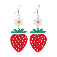 Vacances Sucré Fleur Fraise Arylique Alliage Femmes Boucles D'oreilles main image 2