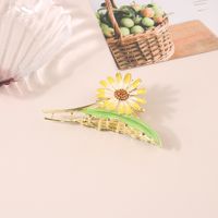 Simple Style Korean Style Sunflower Tulip Grain Imitation Pearl Alloy Inlay Rhinestones Hair Claws sku image 40
