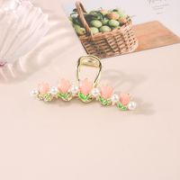 Simple Style Korean Style Sunflower Tulip Grain Imitation Pearl Alloy Inlay Rhinestones Hair Claws sku image 30
