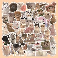 60 Pieces Of Realistic Kitten Stickers Cute Cat Cute Expression Creative Decorative Water Cup Notebook Journal Small Stickers sku image 4