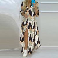 Women's Shirt Dress Casual Shirt Collar Printing Long Sleeve Printing Maxi Long Dress Daily main image 9