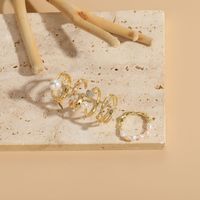 Elegant Luxurious Classic Style Moon Heart Shape Freshwater Pearl Copper 14k Gold Plated Zircon Rings In Bulk main image 5