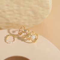 Elegant Luxuriös Klassischer Stil Mond Herzform Süßwasserperle Kupfer 14 Karat Vergoldet Zirkon Ringe In Masse main image 4