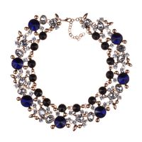 Luxurious Geometric Alloy Inlay Artificial Crystal Women's Necklace sku image 1