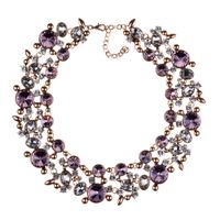 Luxurious Geometric Alloy Inlay Artificial Crystal Women's Necklace sku image 2