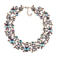 Luxurious Geometric Alloy Inlay Artificial Crystal Women's Necklace sku image 3