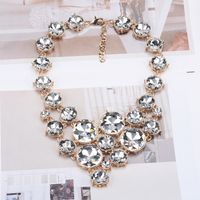 Exaggerated Round Alloy Inlay Glass Women's Necklace sku image 1