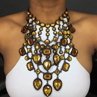 Exaggerated Geometric Alloy Inlay Artificial Crystal Women's Necklace main image 1