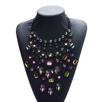 Exaggerated Geometric Alloy Inlay Artificial Crystal Women's Necklace main image 5