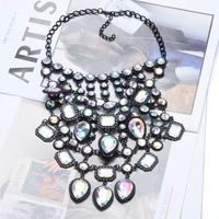 Exaggerated Geometric Alloy Inlay Artificial Crystal Women's Necklace sku image 2