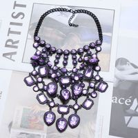 Exaggerated Geometric Alloy Inlay Artificial Crystal Women's Necklace sku image 5