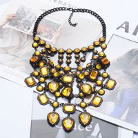 Exaggerated Geometric Alloy Inlay Artificial Crystal Women's Necklace main image 3