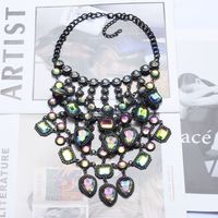 Exaggerated Geometric Alloy Inlay Artificial Crystal Women's Necklace sku image 3
