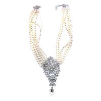 Exaggerated Luxurious Geometric Artificial Pearl Alloy Inlay Artificial Crystal Women's Necklace main image 3