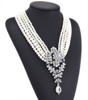 Übertrieben Luxuriös Geometrisch Künstliche Perle Legierung Inlay Künstlicher Kristall Frau Halskette main image 6