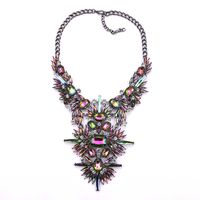 Exaggerated Luxurious Geometric Alloy Inlay Artificial Crystal Rhinestones Women's Necklace main image 6
