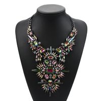 Exaggerated Luxurious Geometric Alloy Inlay Artificial Crystal Rhinestones Women's Necklace main image 5
