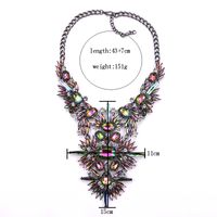 Exaggerated Luxurious Geometric Alloy Inlay Artificial Crystal Rhinestones Women's Necklace main image 4
