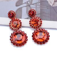 Ins Style Elegant Round Alloy Plating Inlay Glass Stone Women's Earrings main image 4