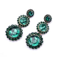 Ins Style Elegant Round Alloy Plating Inlay Glass Stone Women's Earrings main image 2