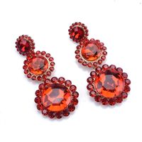Ins Style Elegant Round Alloy Plating Inlay Glass Stone Women's Earrings sku image 2