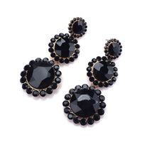 Ins Style Elegant Round Alloy Plating Inlay Glass Stone Women's Earrings sku image 6