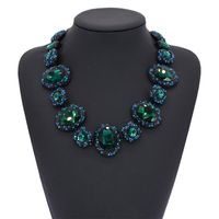Luxurious Oval Alloy Inlay Artificial Crystal Women's Necklace sku image 1