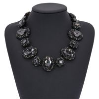 Luxurious Oval Alloy Inlay Artificial Crystal Women's Necklace main image 4