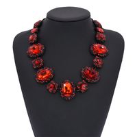 Luxurious Oval Alloy Inlay Artificial Crystal Women's Necklace main image 5