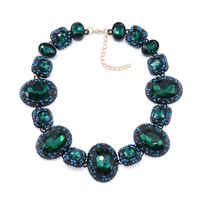 Luxurious Oval Alloy Inlay Artificial Crystal Women's Necklace main image 2