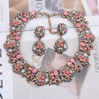Exaggerated Geometric Artificial Crystal Rhinestones Alloy Wholesale Earrings Necklace sku image 8