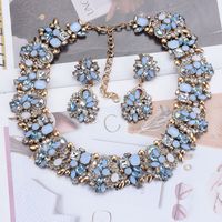 Exaggerated Geometric Artificial Crystal Rhinestones Alloy Wholesale Earrings Necklace main image 4