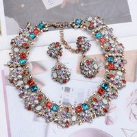 Exaggerated Geometric Artificial Crystal Rhinestones Alloy Wholesale Earrings Necklace sku image 5