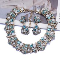 Exaggerated Geometric Artificial Crystal Rhinestones Alloy Wholesale Earrings Necklace sku image 9