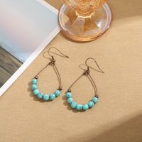 1 Pair Ethnic Style Multicolor Arylic Turquoise Metal Beaded Ear Hook main image 5