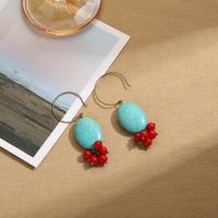 1 Pair Ethnic Style Multicolor Arylic Turquoise Metal Beaded Ear Hook main image 7