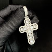 Hip-hop Cross Copper Inlay Zircon Pendant Necklace main image 3