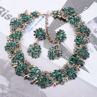 Exaggerated Geometric Artificial Crystal Rhinestones Alloy Wholesale Earrings Necklace main image 1