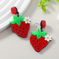 Vacation Sweet Flower Strawberry Arylic Alloy Women's Drop Earrings main image 1