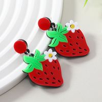 Vacation Sweet Flower Strawberry Arylic Alloy Women's Drop Earrings main image 3