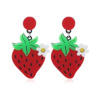 Vacation Sweet Flower Strawberry Arylic Alloy Women's Drop Earrings main image 2