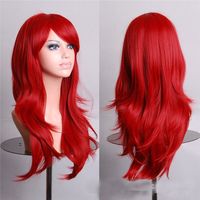Women's Elegant Party Stage Cosplay High Temperature Wire Side Fringe Long Curly Hair Wigs sku image 15