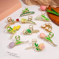 Pastoral Flower Alloy Plating Hair Claws main image 1