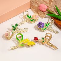 Pastoral Flower Alloy Plating Hair Claws main image 2