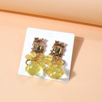 Vintage Style Roman Style Rectangle Alloy Three-dimensional Inlay Acrylic Women's Drop Earrings main image 4