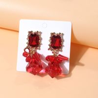 Vintage Style Roman Style Rectangle Alloy Three-dimensional Inlay Acrylic Women's Drop Earrings sku image 2